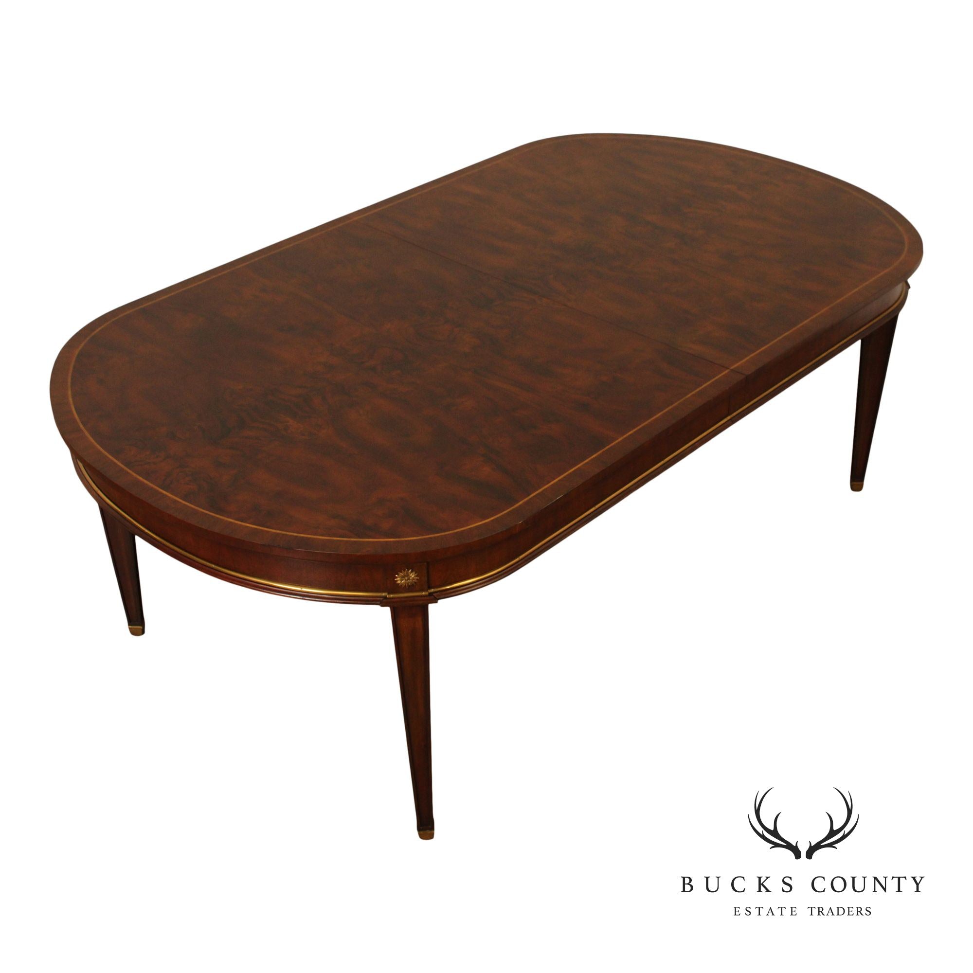 Maitland Smith Empire Style Oval Top Mahogany Expandable Dining Table