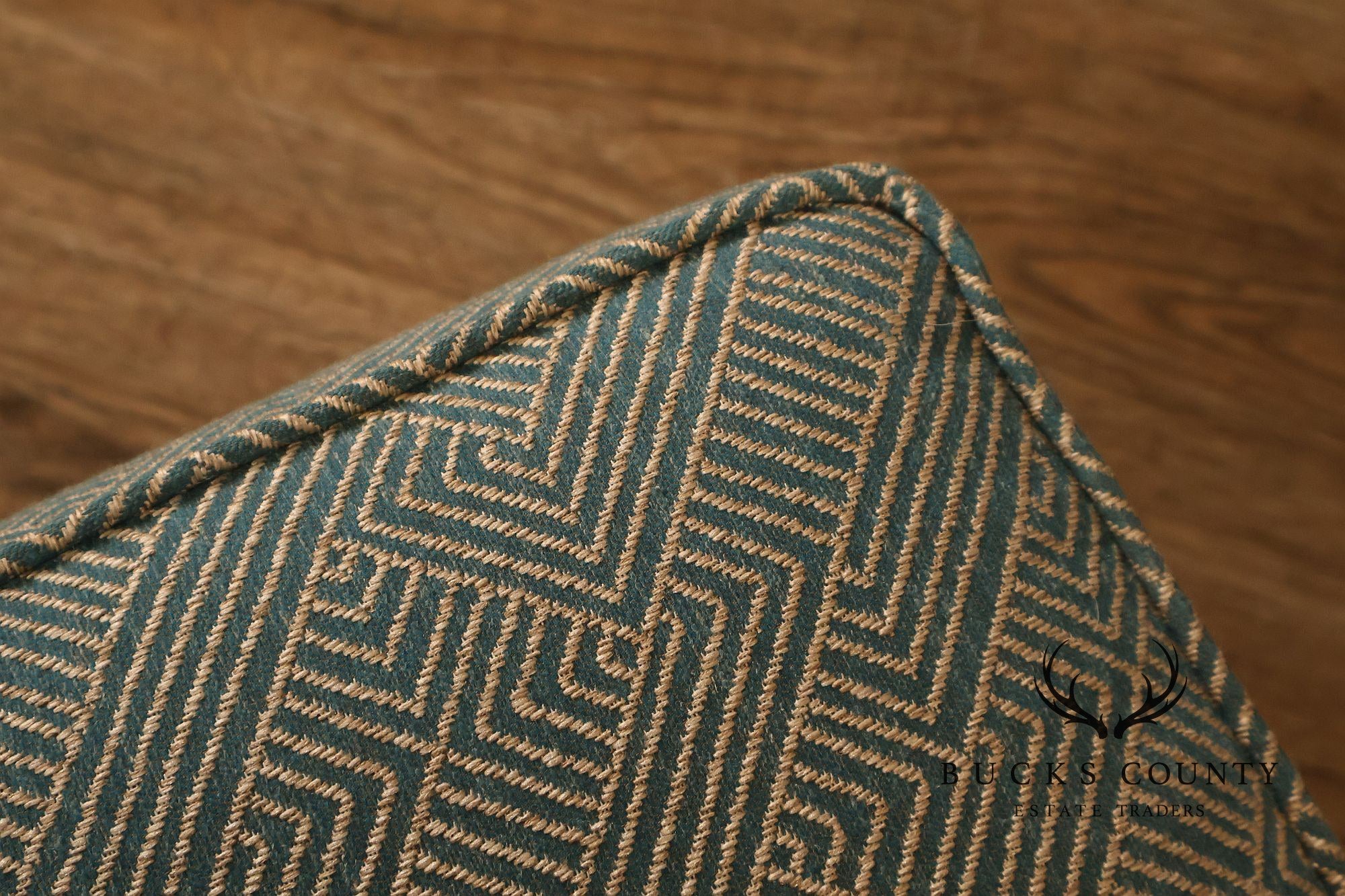 Ethan Allen Pair Of Upholstered Ottoman Footstools