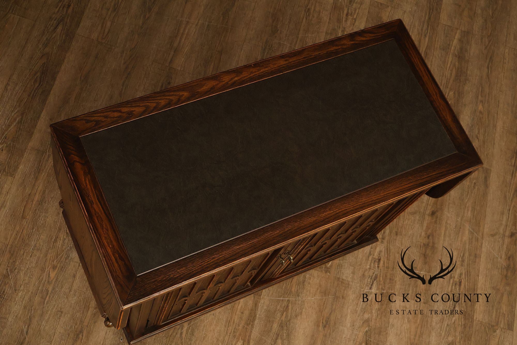 Jamestown Lounge Co. Gothic Revival Vintage Oak Drop-Leaf Server
