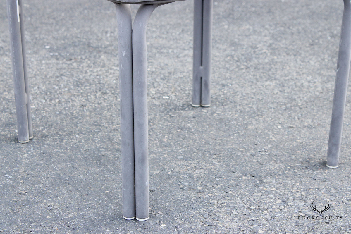 Brown Jordan Glass Top Aluminum Outdoor Side Table