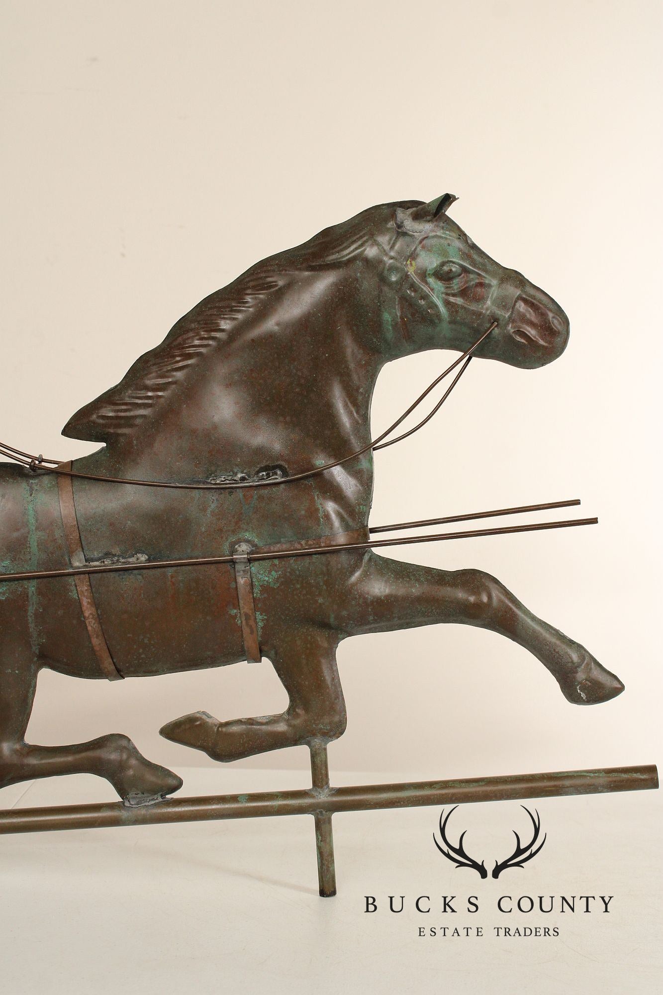 Vintage Jockey and Horse Copper Weathervane