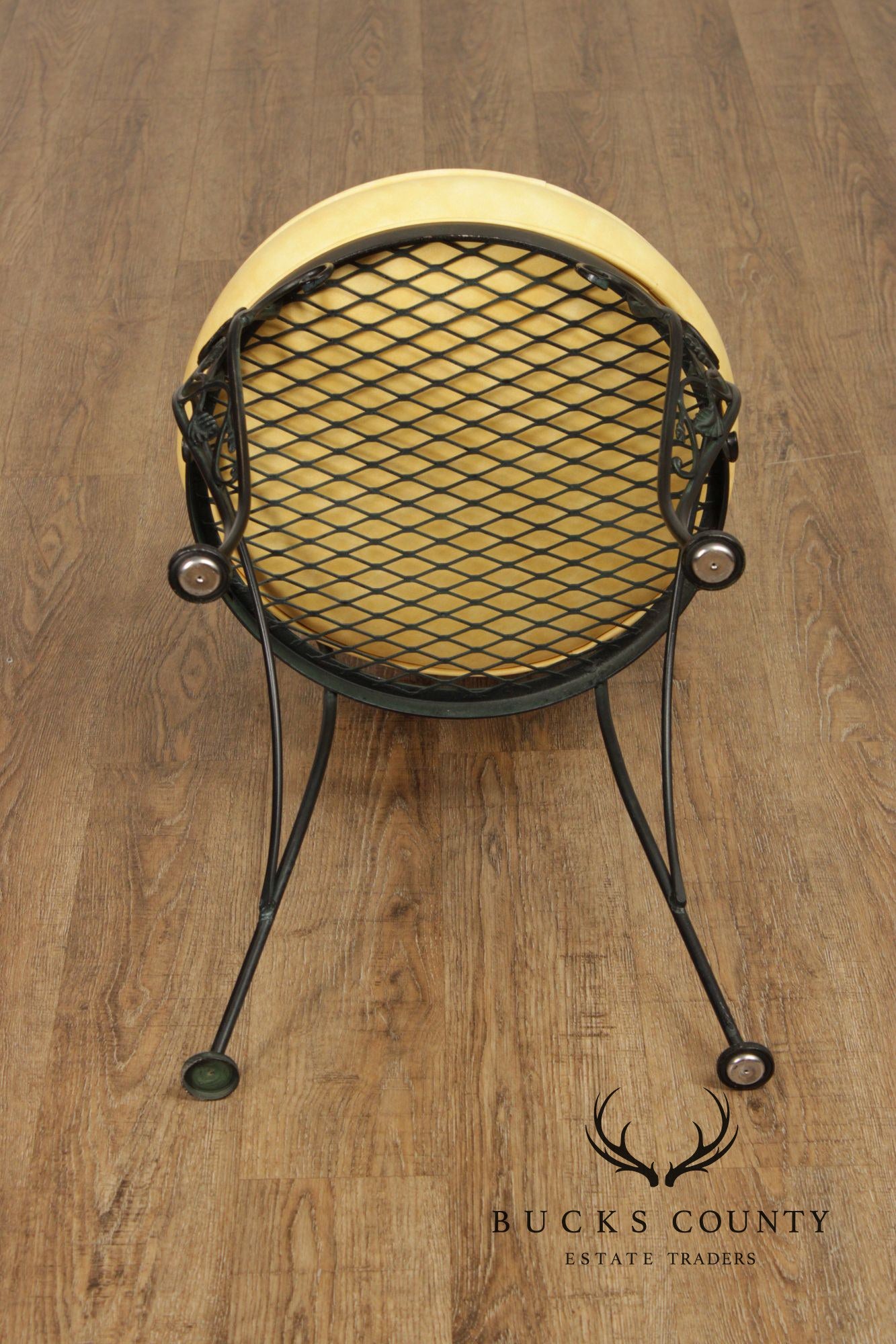 Woodard 'Chantilly Rose' Vintage Set of Four Wrought Iron Dining Chairs