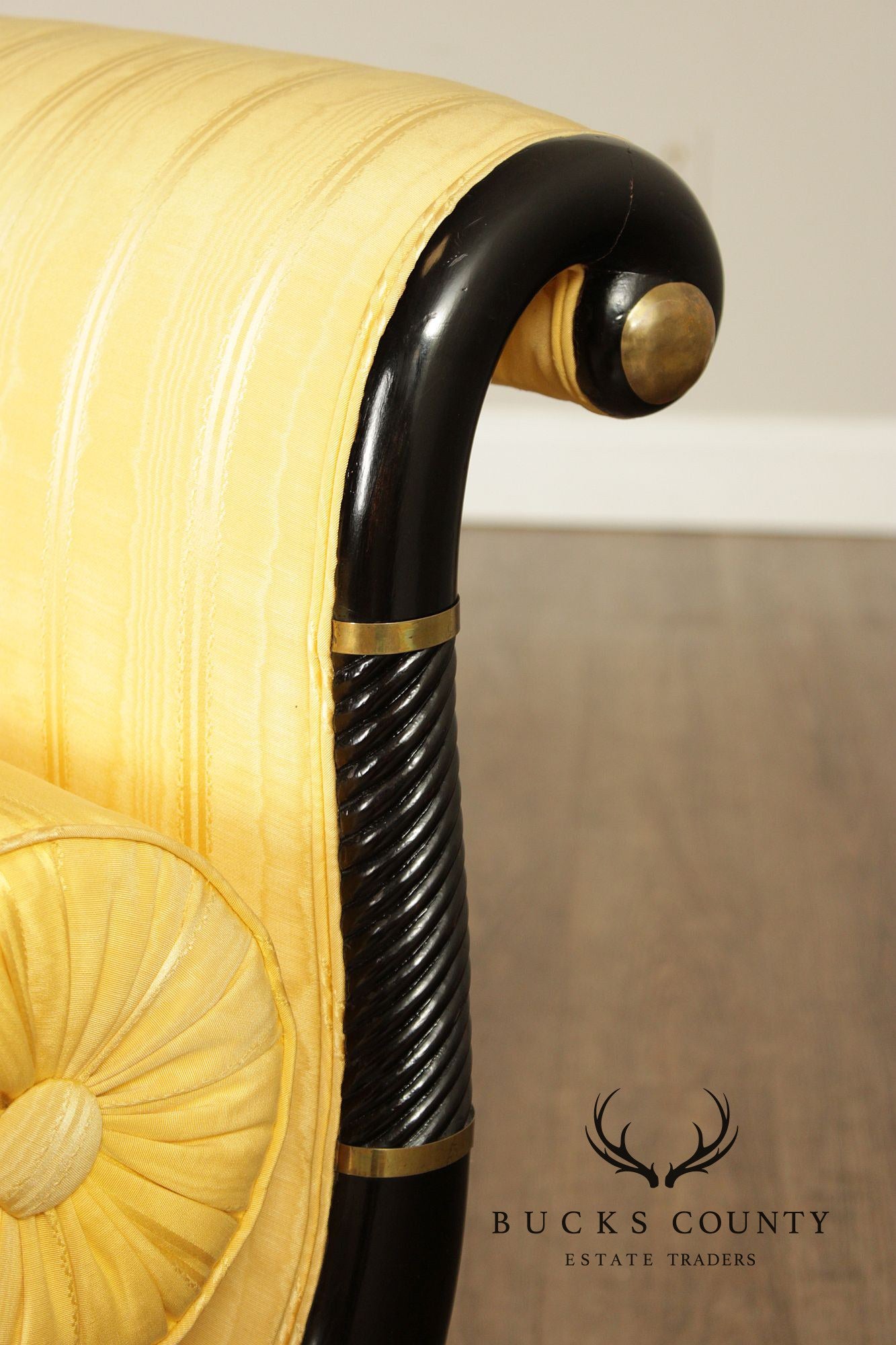 English Regency Style Ebonized Recamier Chaise Lounge