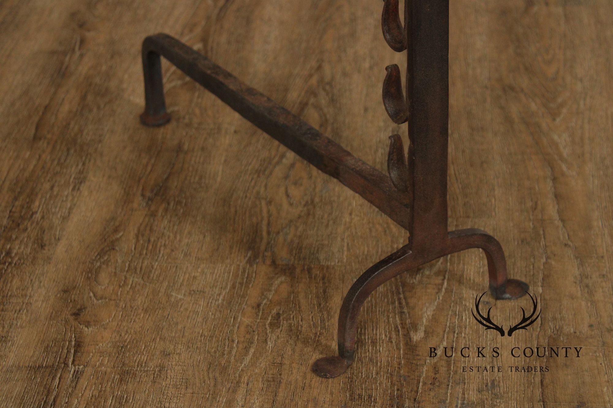 Antique Pair of Fireplace Hand Forged Andirons