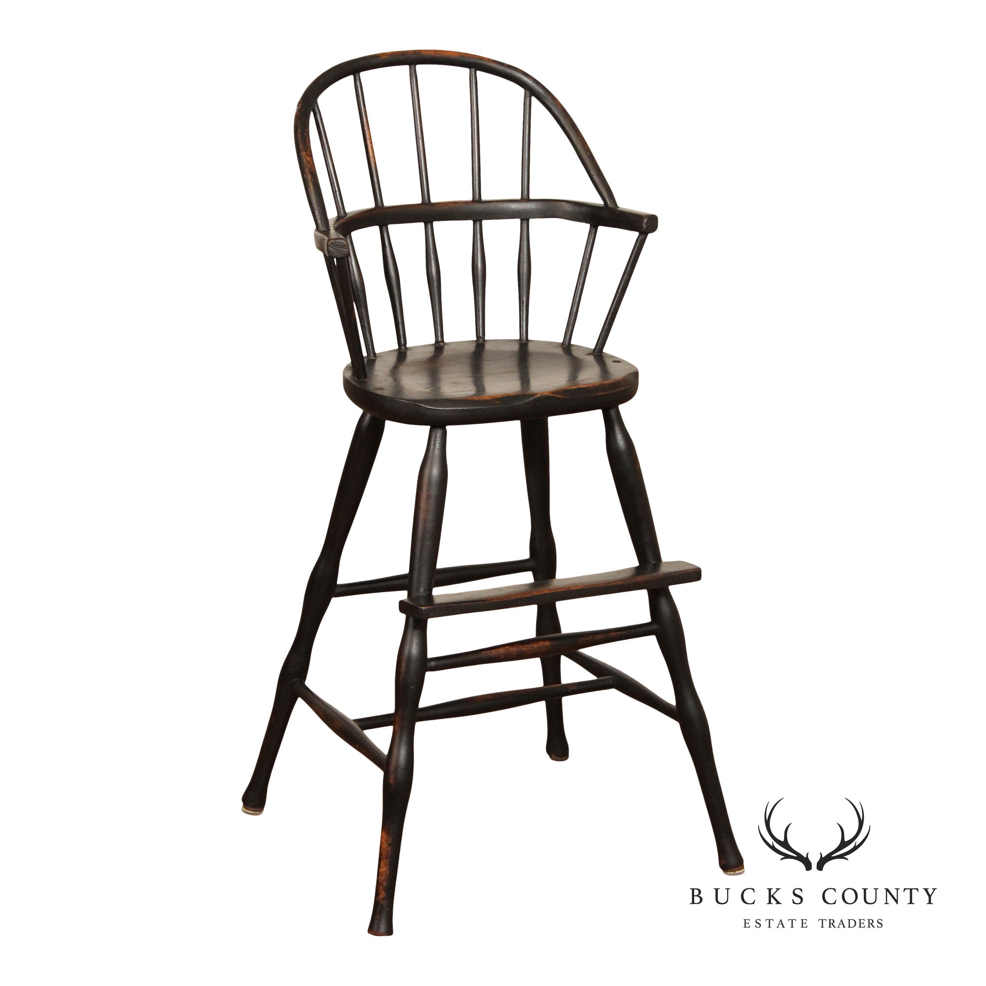 Antique Sack-Back Windsor Child's High Chair