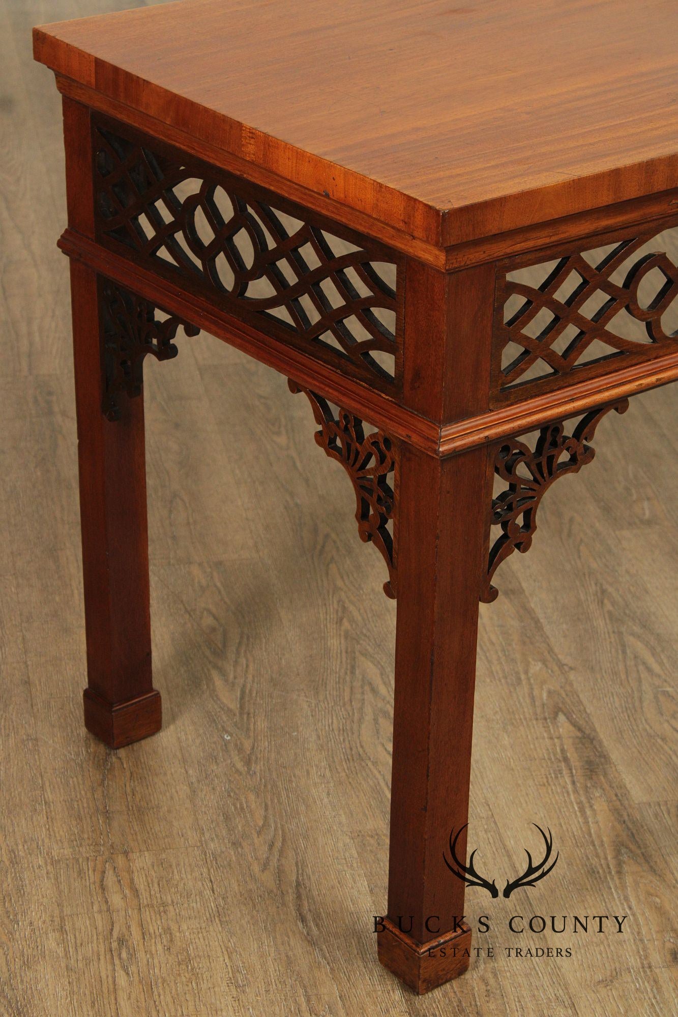 Antique Irish Chippendale Carved Mahogany Console Table