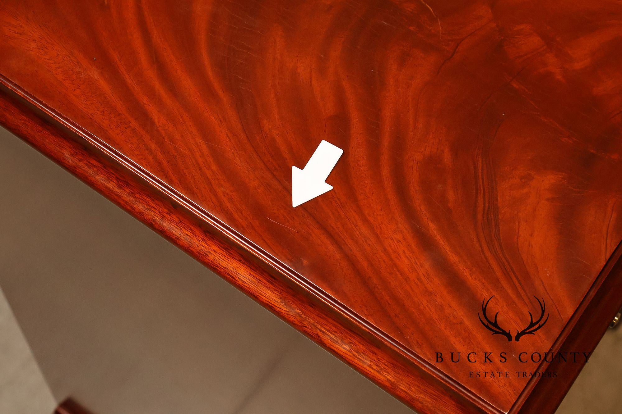 Flame Mahogany Breakfront Buffet Sideboard with Drop Front Secretary Desk