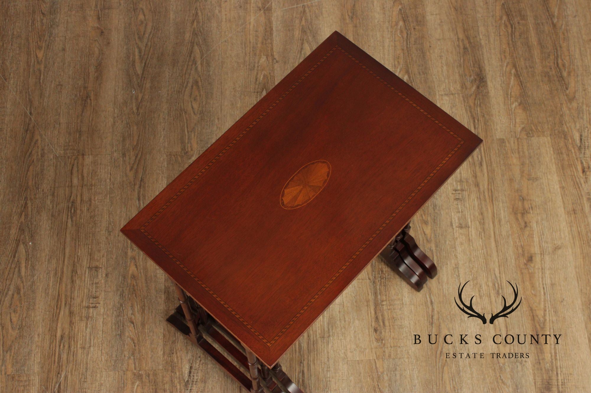 Colony Furniture Regency Style Inlaid Mahogany Nesting Tables