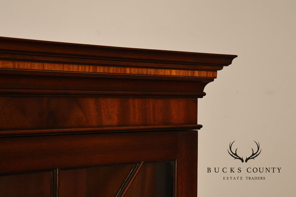 Bevan Funnell Reprodux English Georgian Style Inlaid Mahogany Breakfront