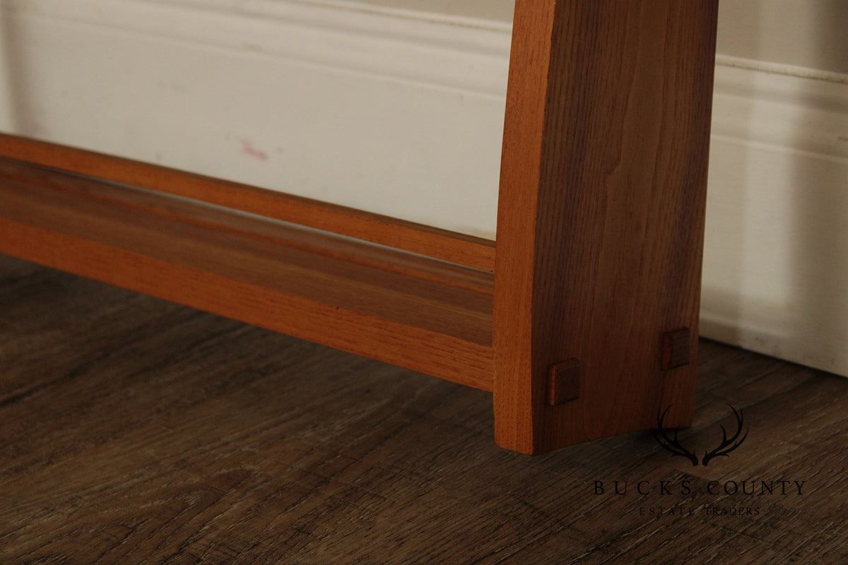 Mission Oak Arts And Crafts Pair Of Wall Mounted Bookshelves