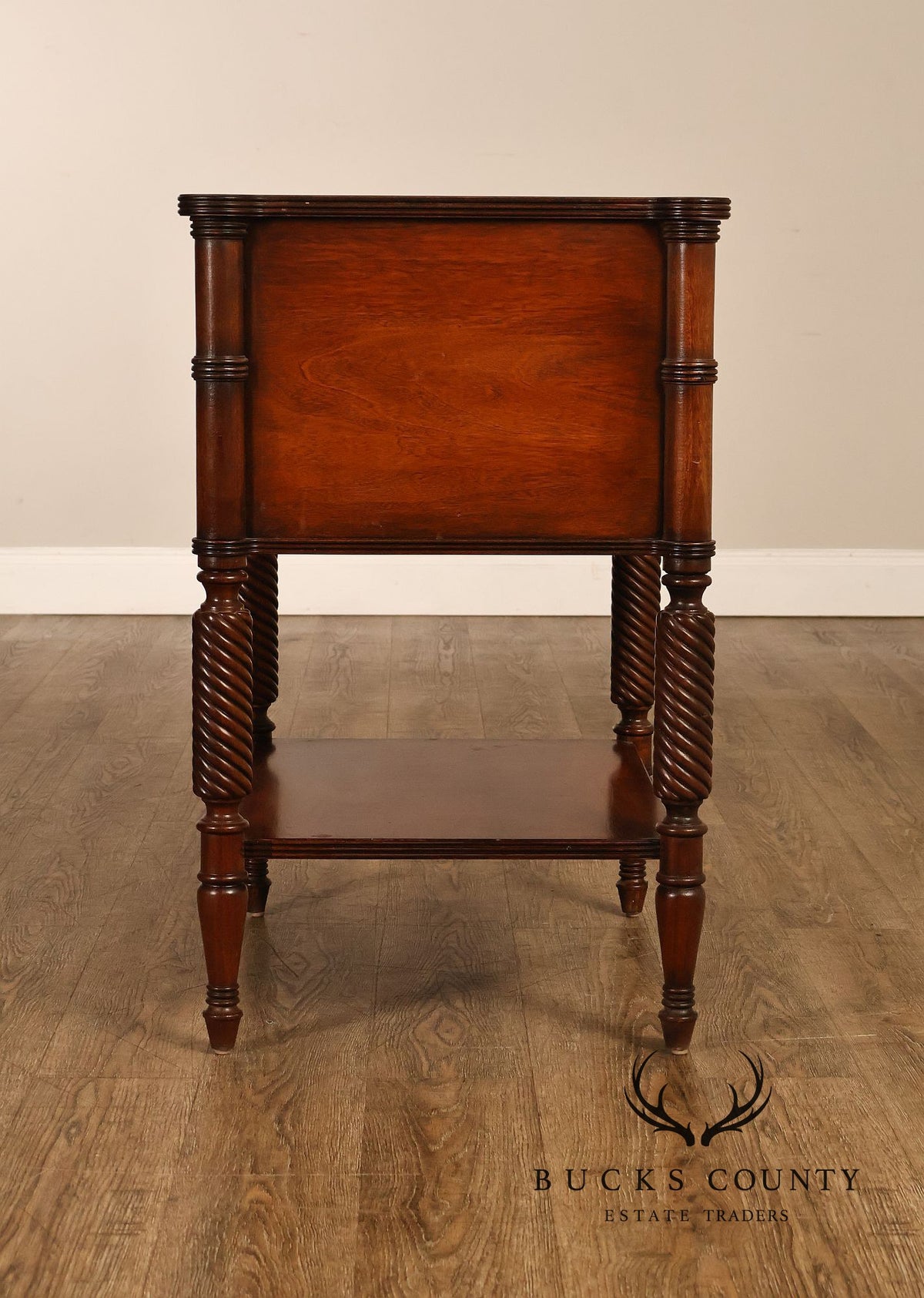 Ethan Allen "Newport" Pair Of Mahogany Two Drawer Nightstands