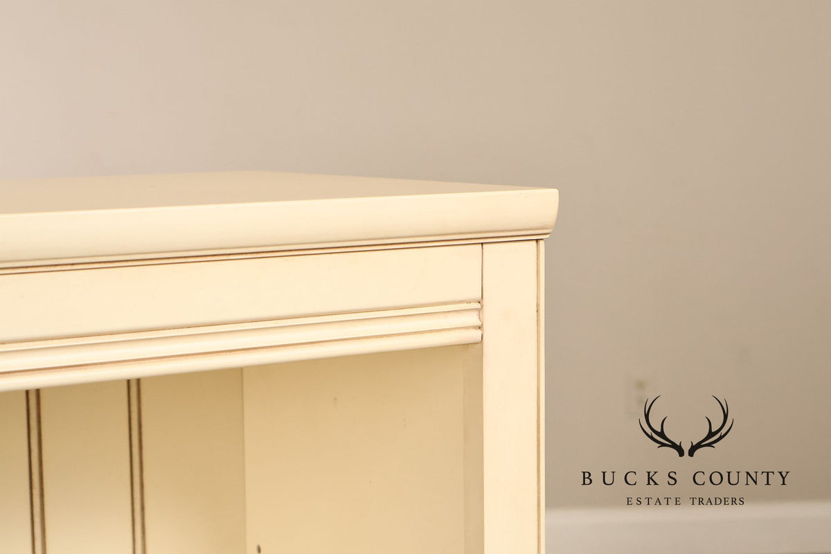 Ethan Allen Pair of Painted Open Bookcases