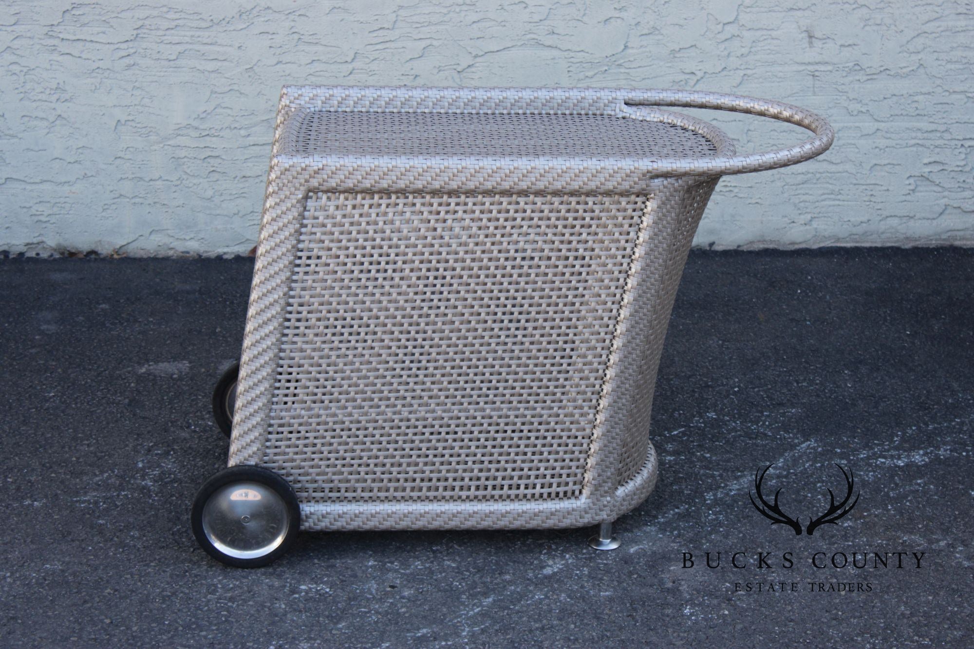 Dedon Contemporary Outdoor Patio Bar Cart