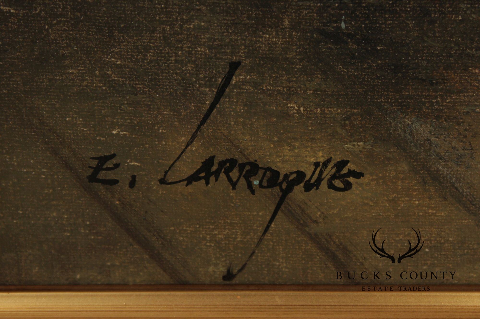 E. Larroque English Genre Painting, 'Hot Toddy'