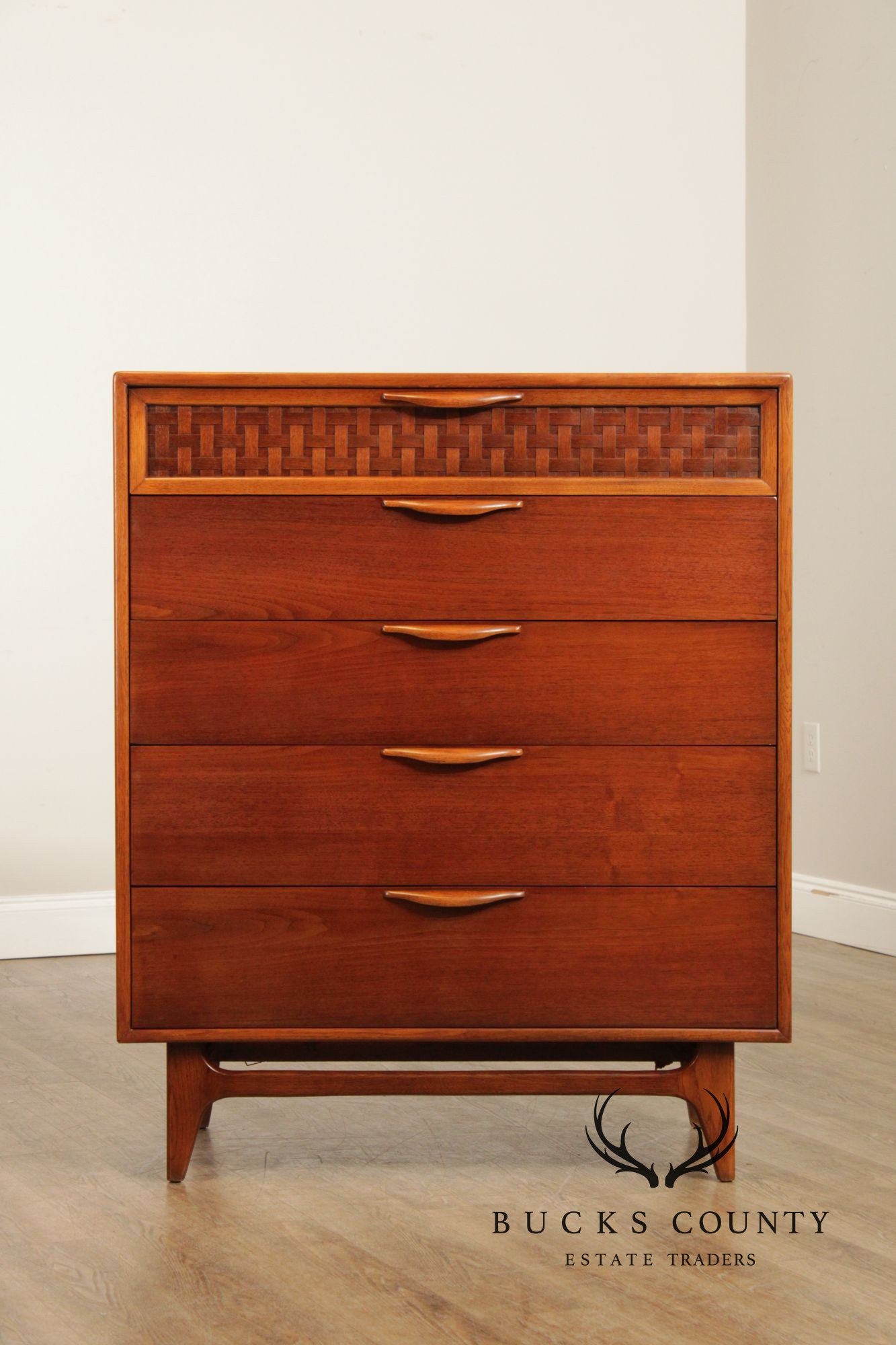 Lane Mid Century Modern Walnut Tall Chest