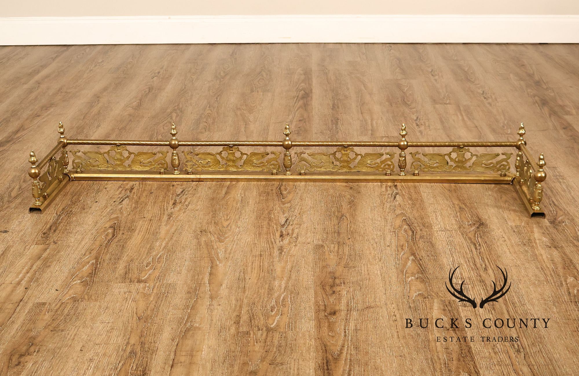 Neoclassical Style Brass Fireplace Fender