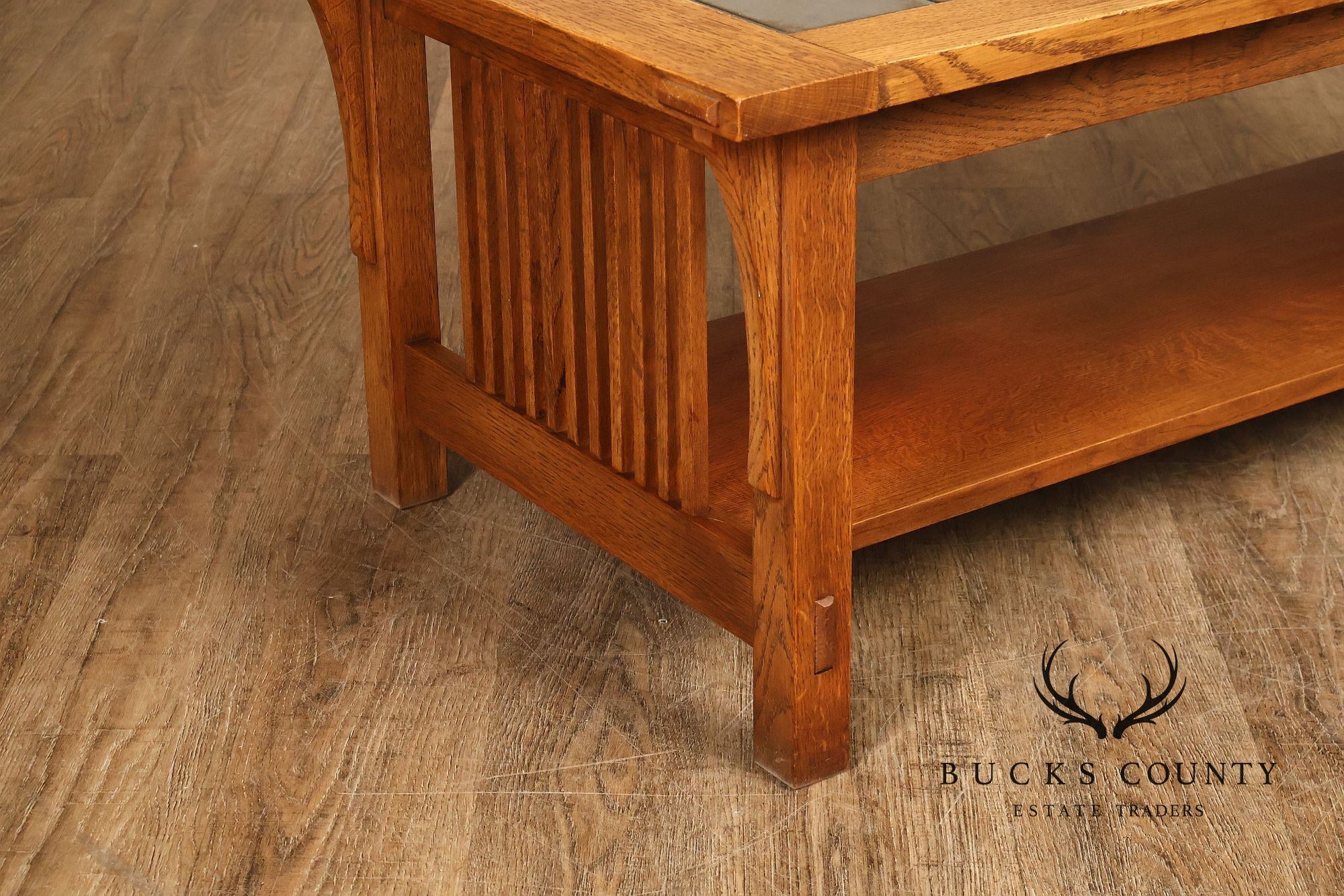 Stickley Mission Collection Oak Tile Top Coffee Table