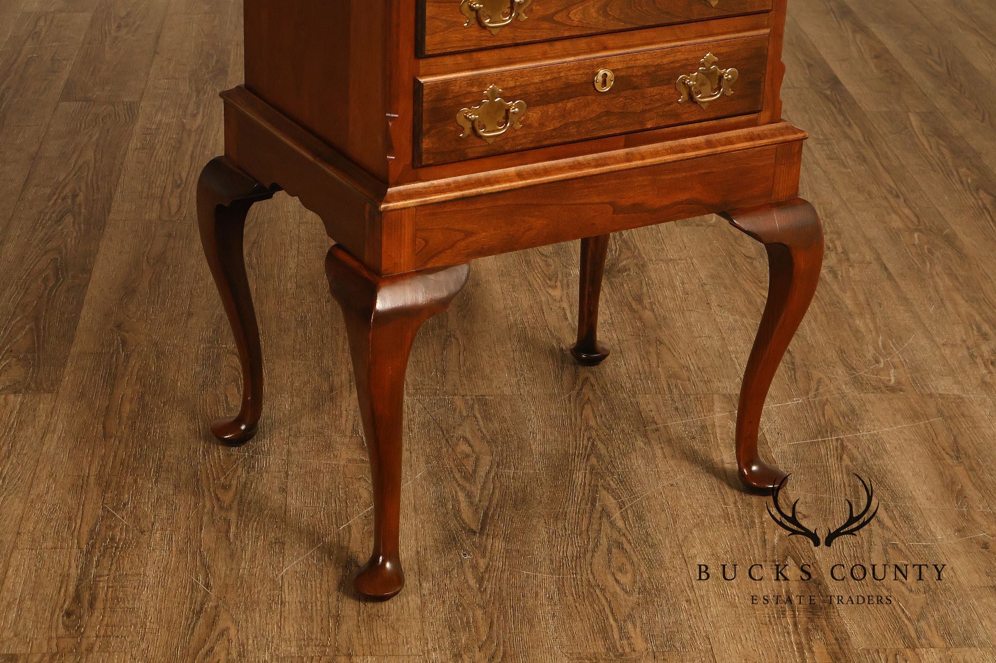 Custom Crafted Queen Anne Style Cherry Silver Chest On Frame
