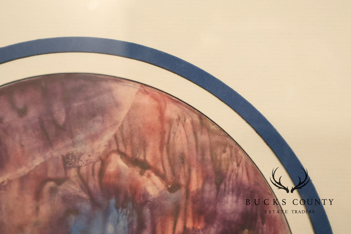Suzanne Marinell Melted Wax Painting, 'Magenta Majesty'