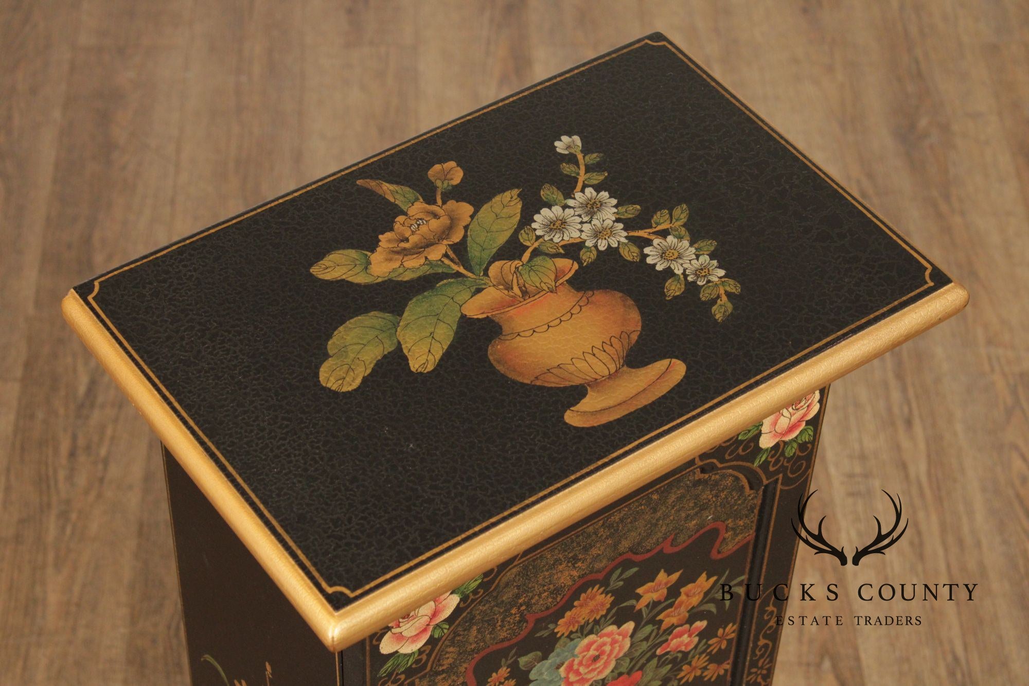 Chinoiserie Lacquered Media Storage Cabinet