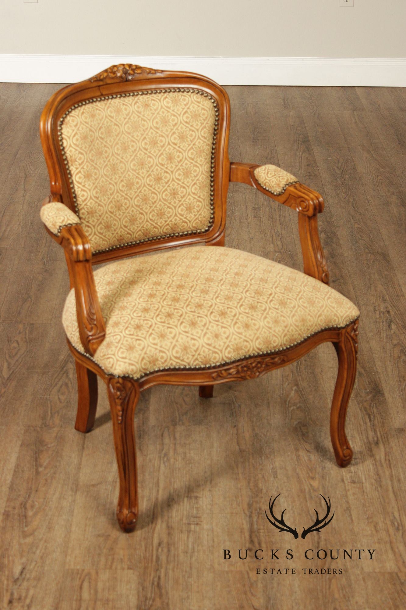 French Louis XV Style Pair of Fauteuil Armchairs