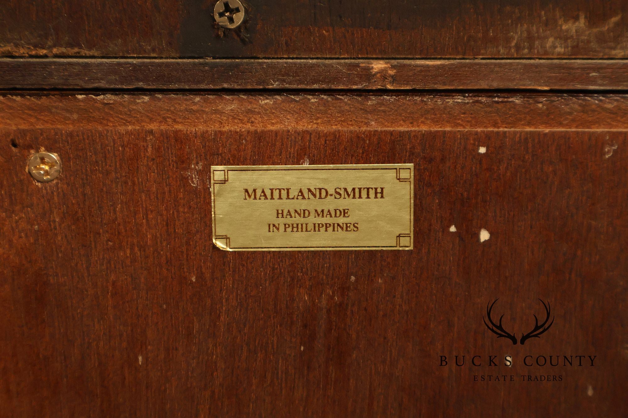 Maitland Smith Georgian Style Large Mahogany Breakfront Bookcase
