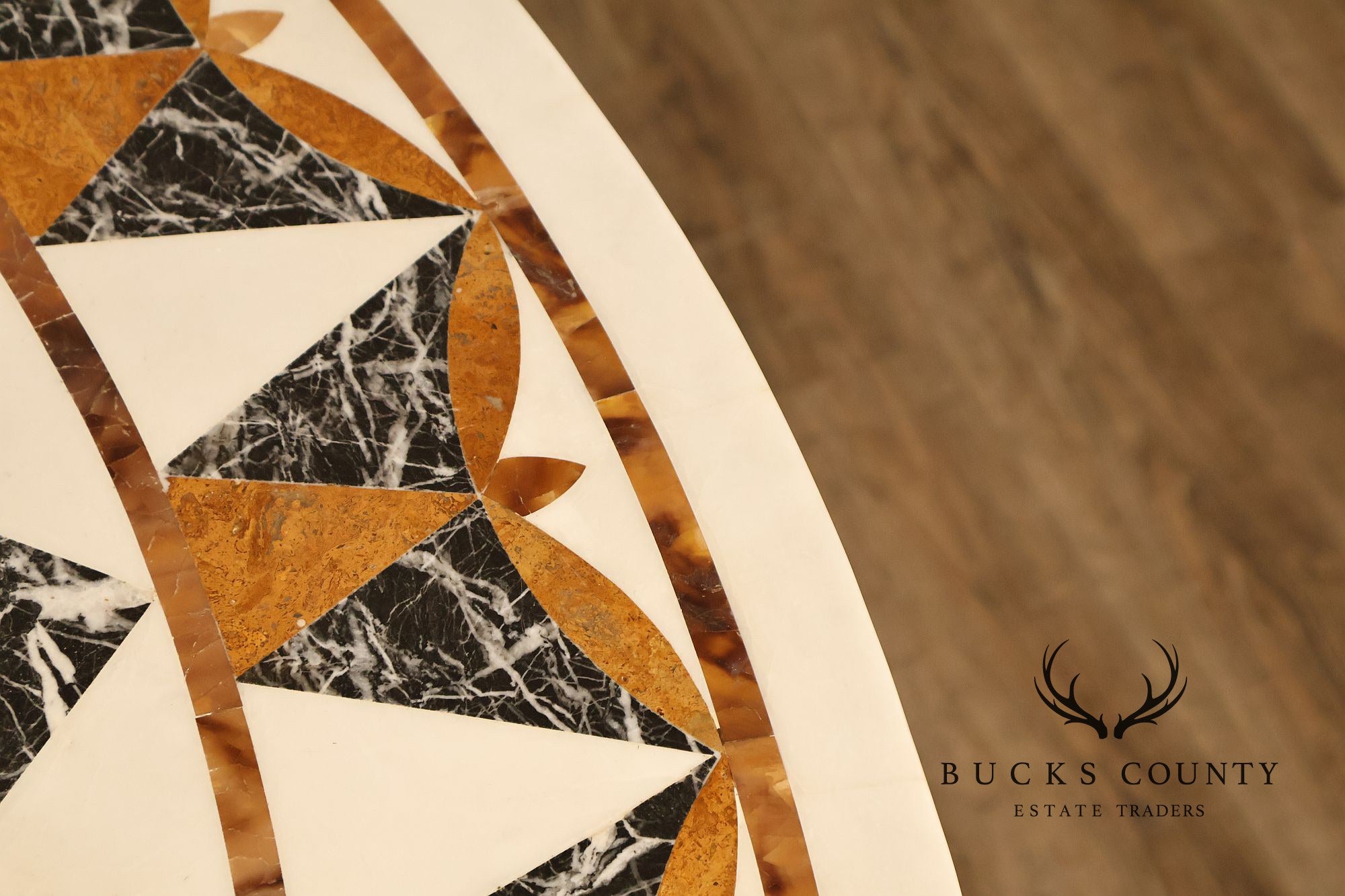 Empire Style Round Pietra Dura Center Table With Gilt Carved Base