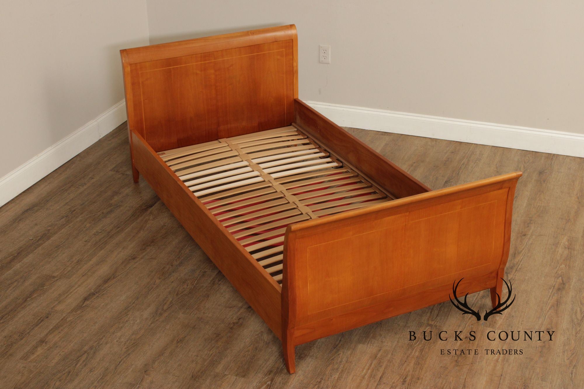 Vintage Pair of Cherry Twin Sleigh Beds