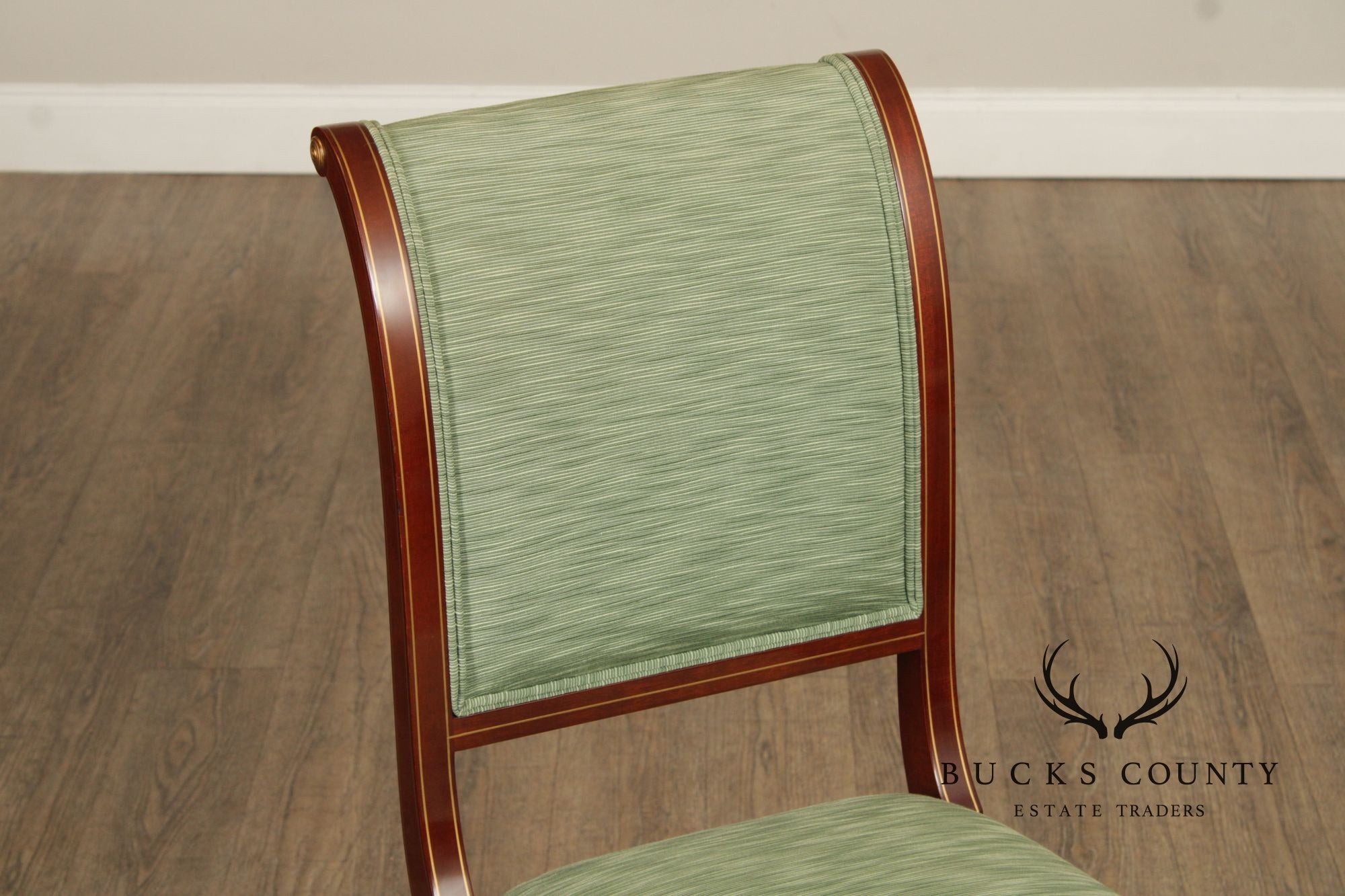 Kindel Empire Style Set of Eight Mahogany Dining Chairs