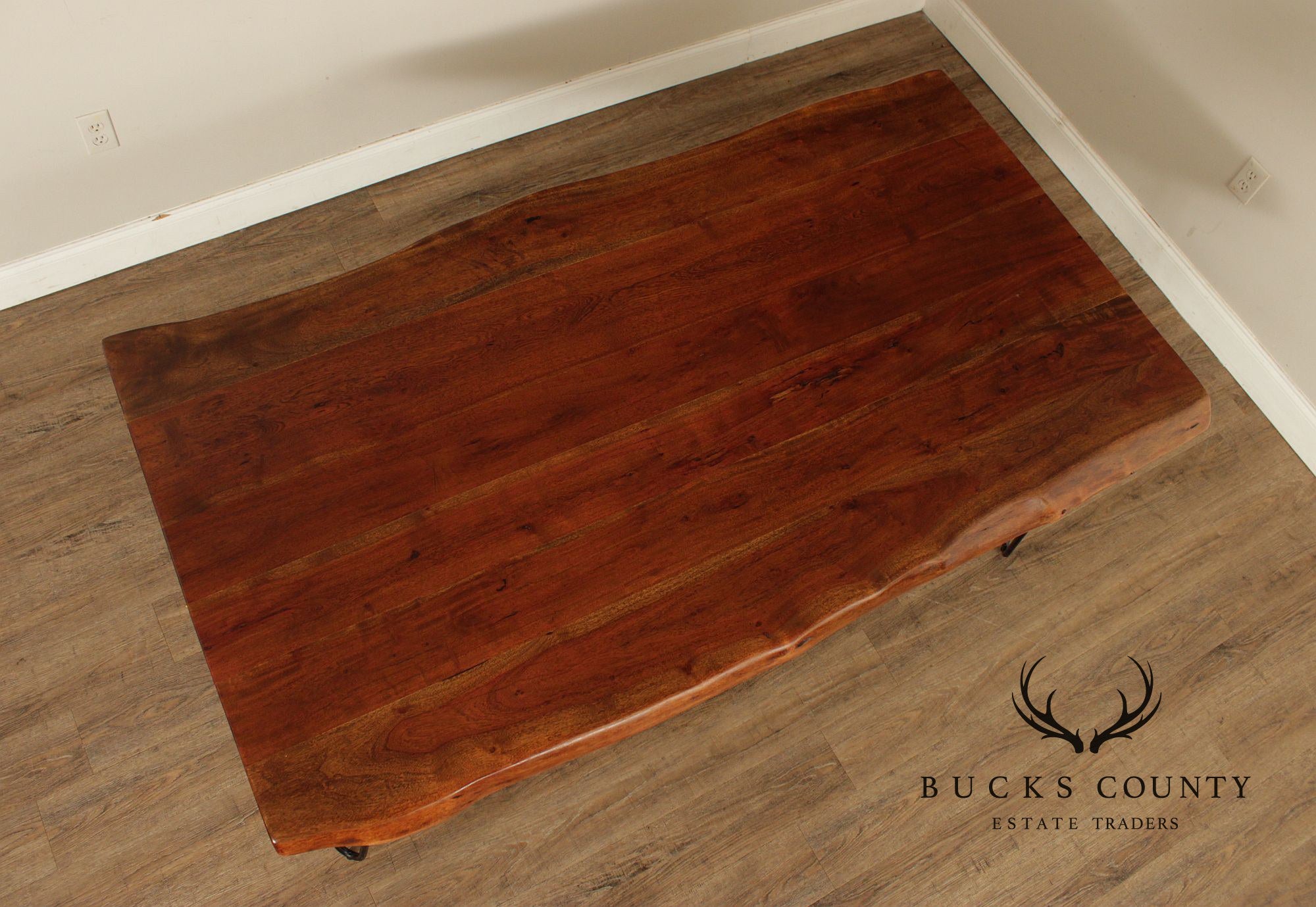 Live Edge Solid Acacia Wood Butterfly Joint Dining Table