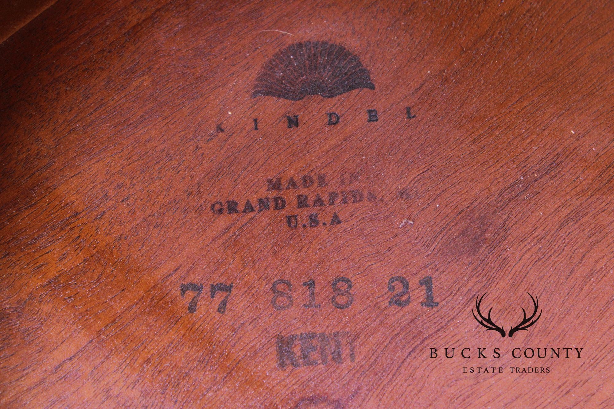 Kindel Furniture Inlaid Mahogany Pedestal Side Table