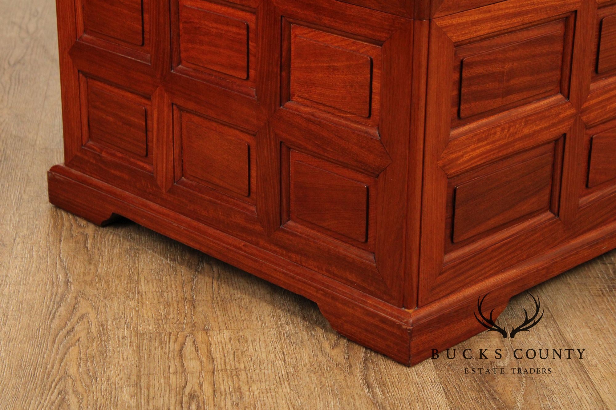 Chinese Rosewood Long Paneled Blanket Chest