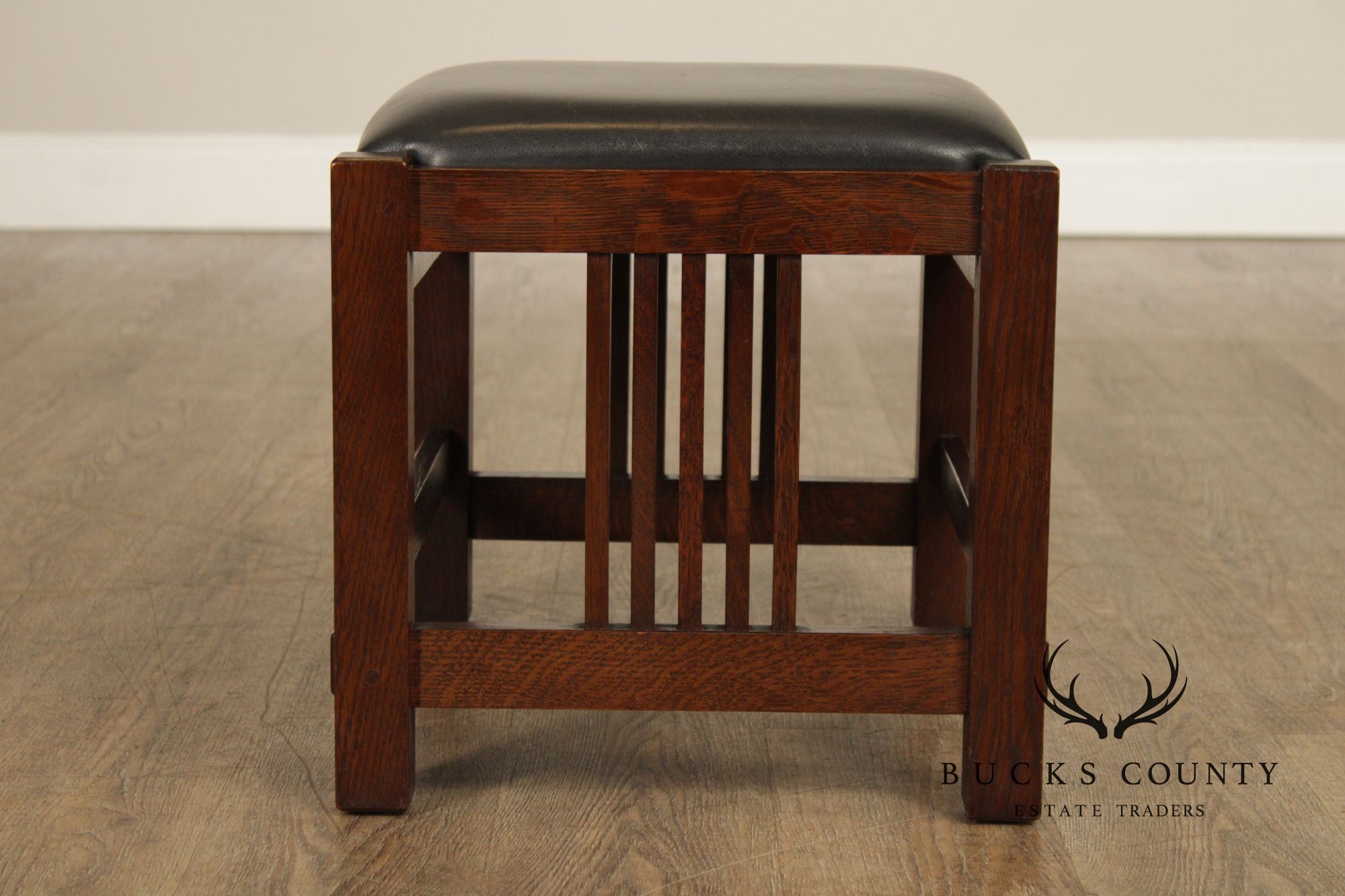 Stickley Mission Collection Oak and Leather Footstool