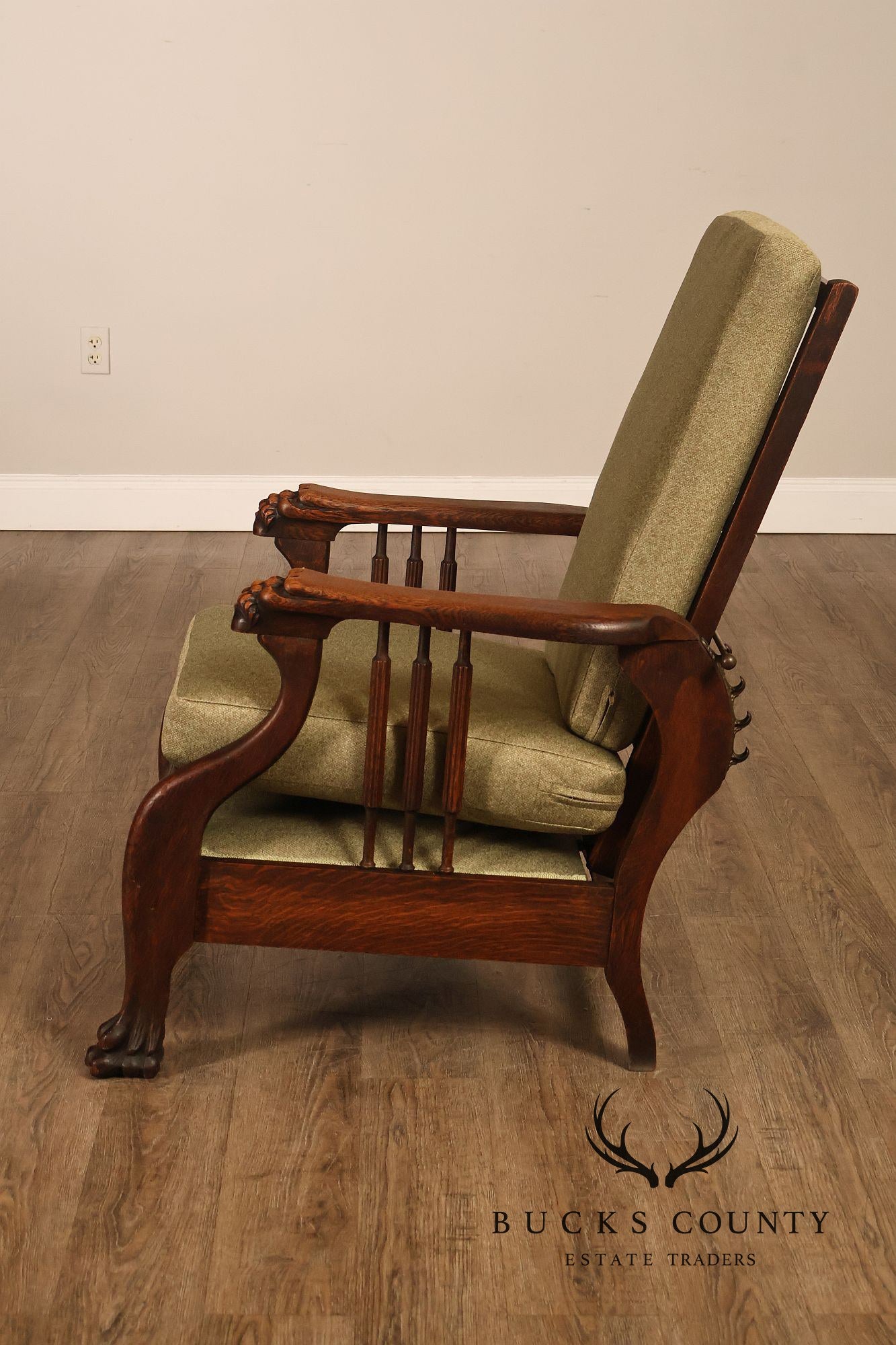 Antique Victorian Oak Morris Reclining Chair