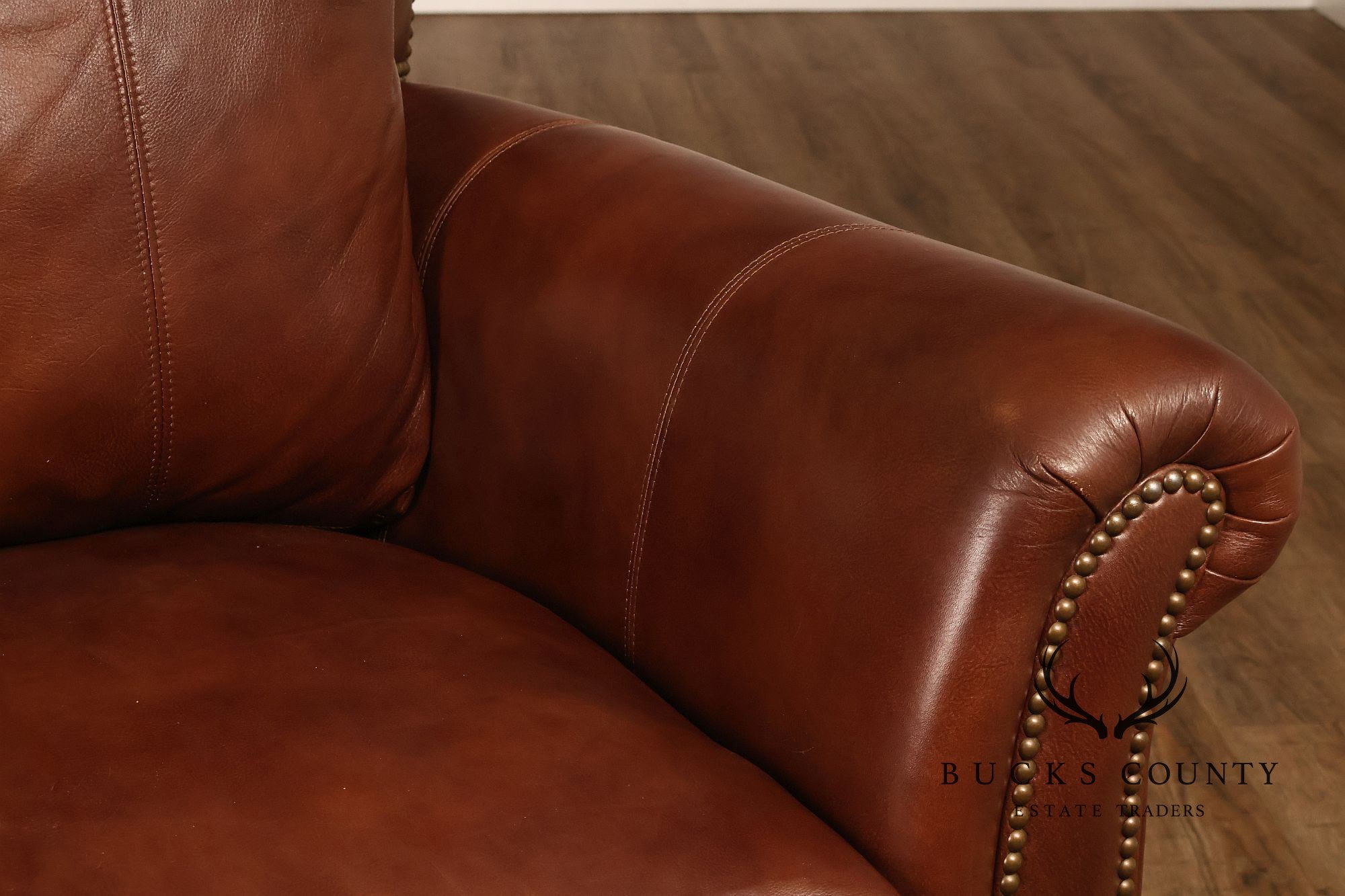 Bradington Young Traditional Style Leather Stationary Chair