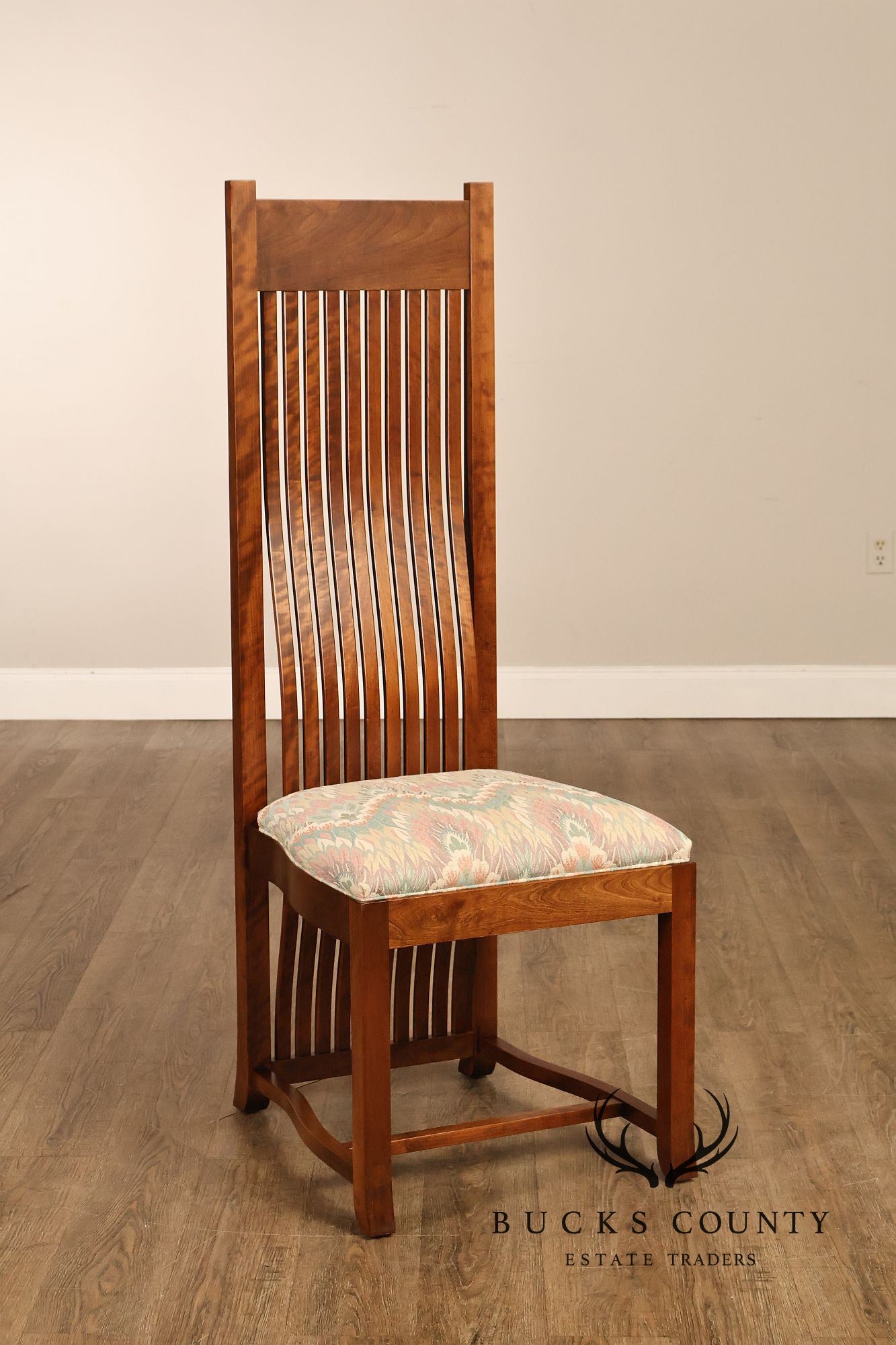 Paul Downs Cabinetmakers Set of Four Highback Spindled Cherry Dining Chairs