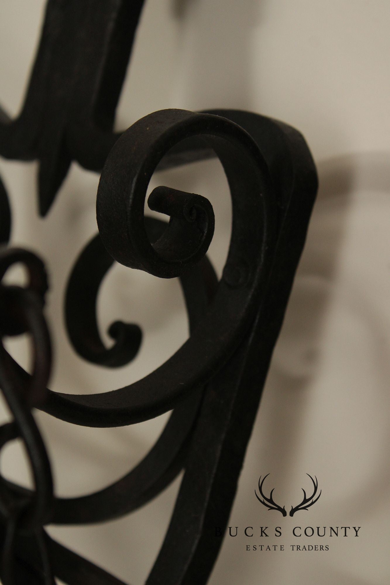 Antique Wrought Iron and Brass Wall-Mounted Bell