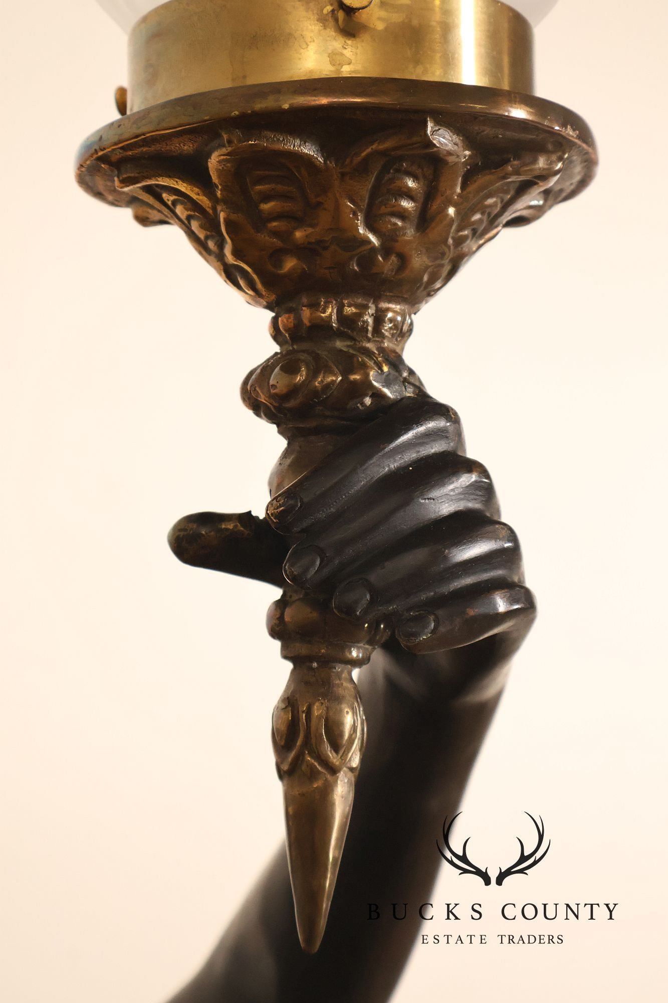 Neoclassical Style Pair Of Bronze Figural Torchere Floor Lamps