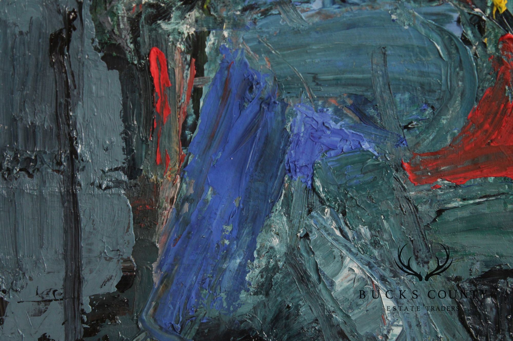 Dee Jenkins Abstract Oil Painting, 'Man on Train'