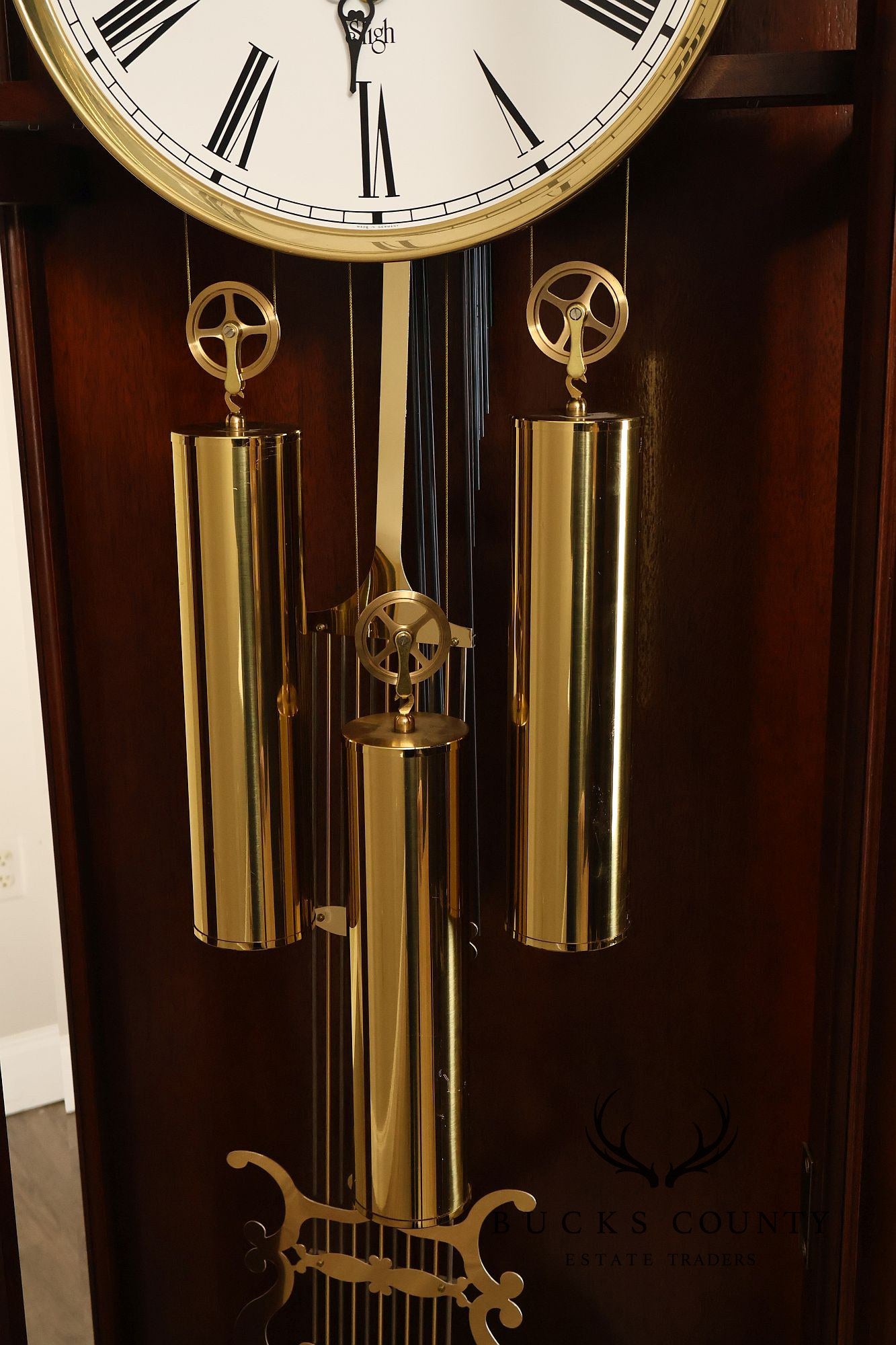 Sligh Dorset Flame Mahogany Grandfather Clock