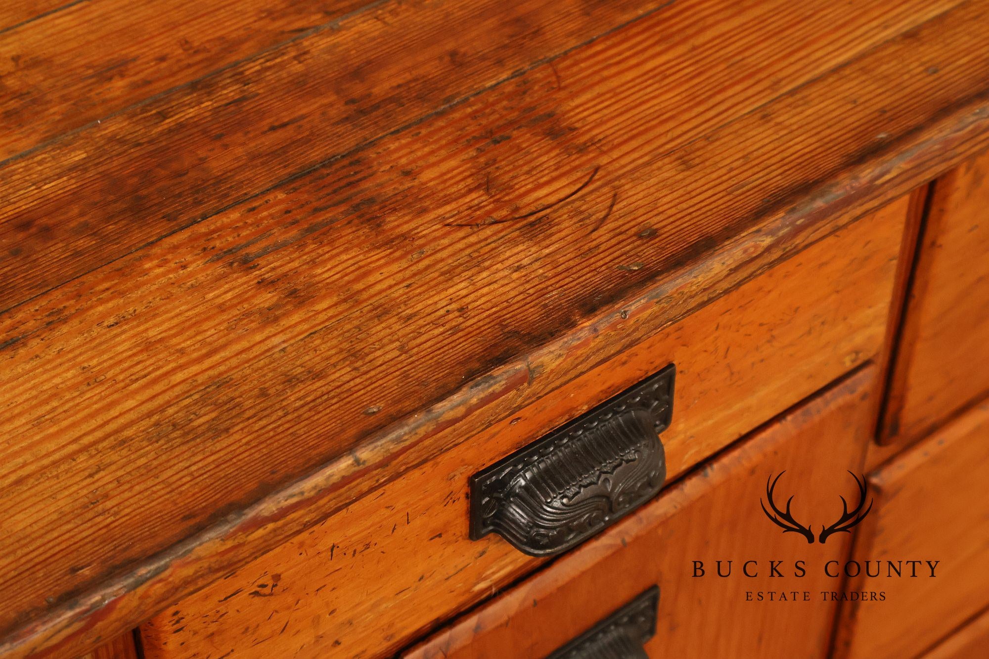 County Style Antique Industrial Baker’s Cabinet