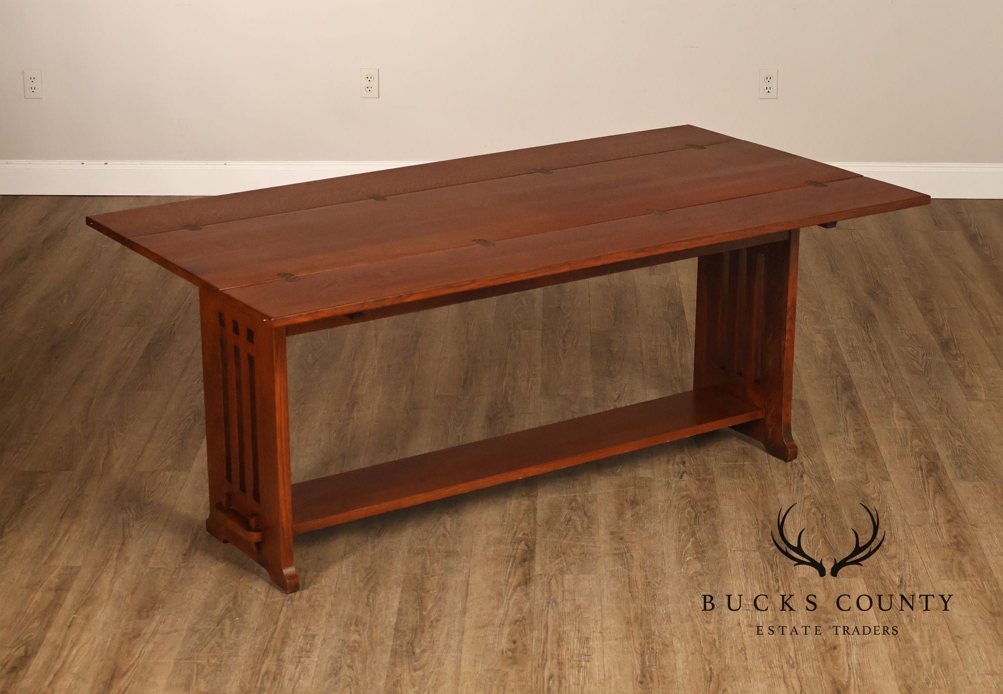 Stickley Furniture Mission Collection Oak Flip Top Harvest Console Or Dining Table