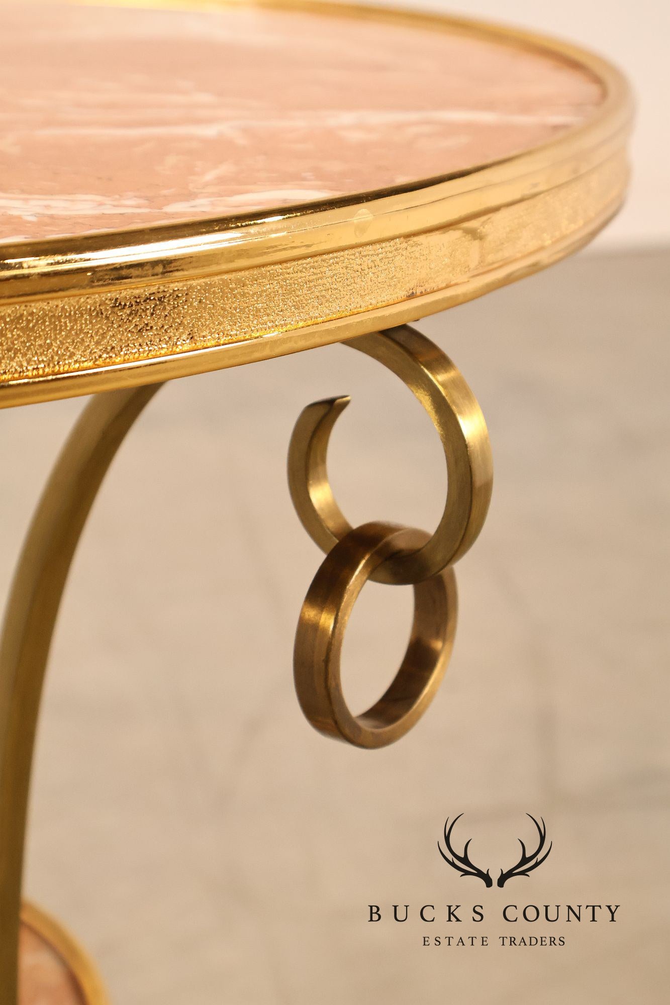 Neoclassical Style Pair of Marble Top Gueridon Side Tables