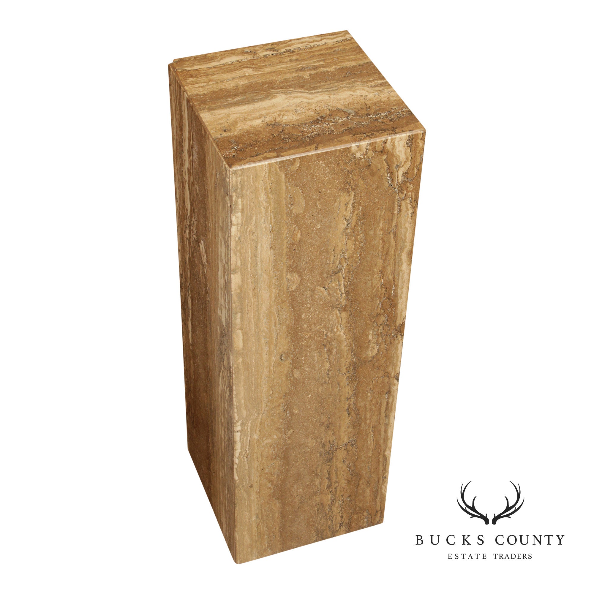 Postmodern Vintage Italian Travertine Pedestal