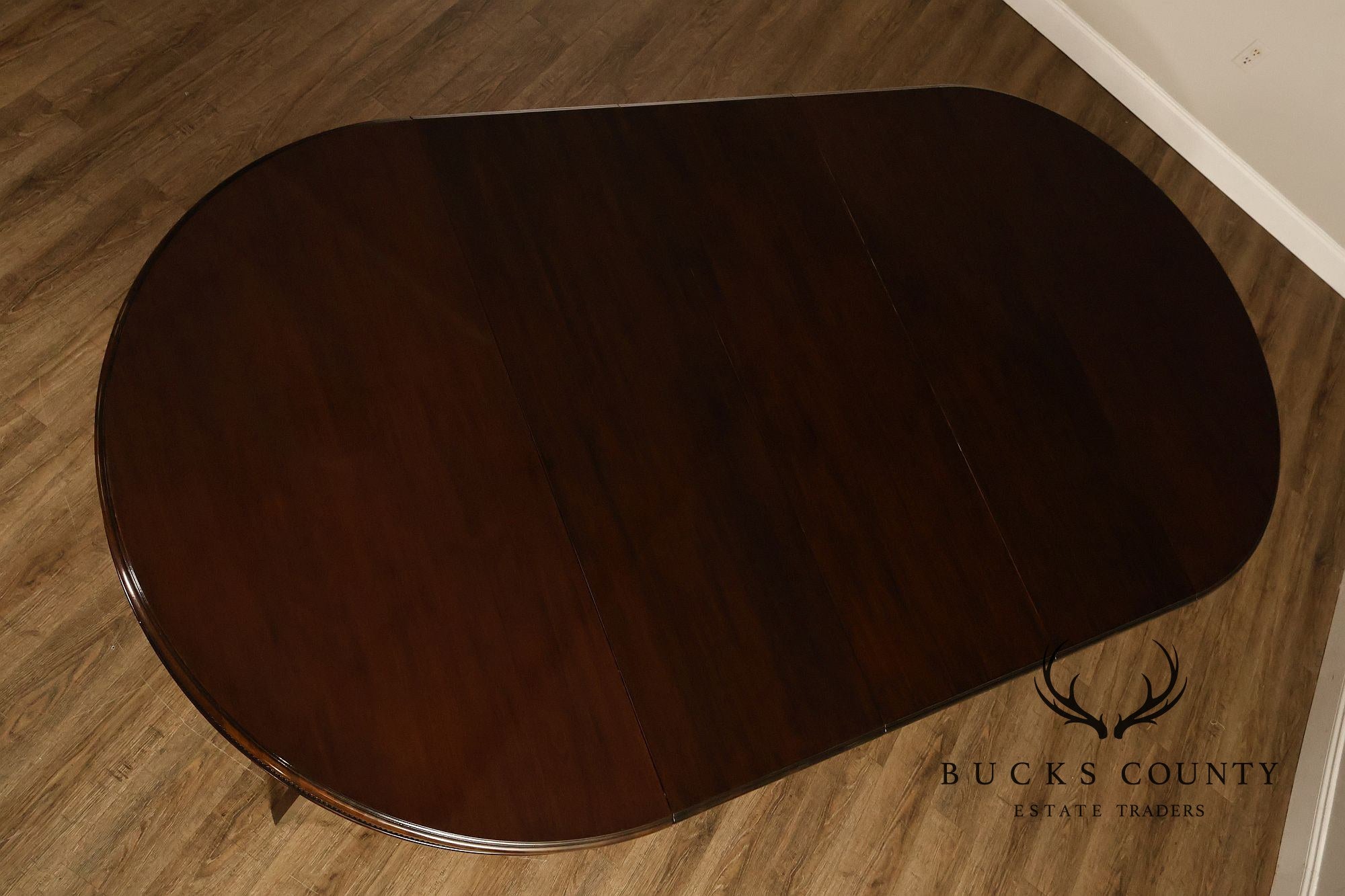 Empire Style 54" Round Mahogany Expandable Pedestal Dining Table