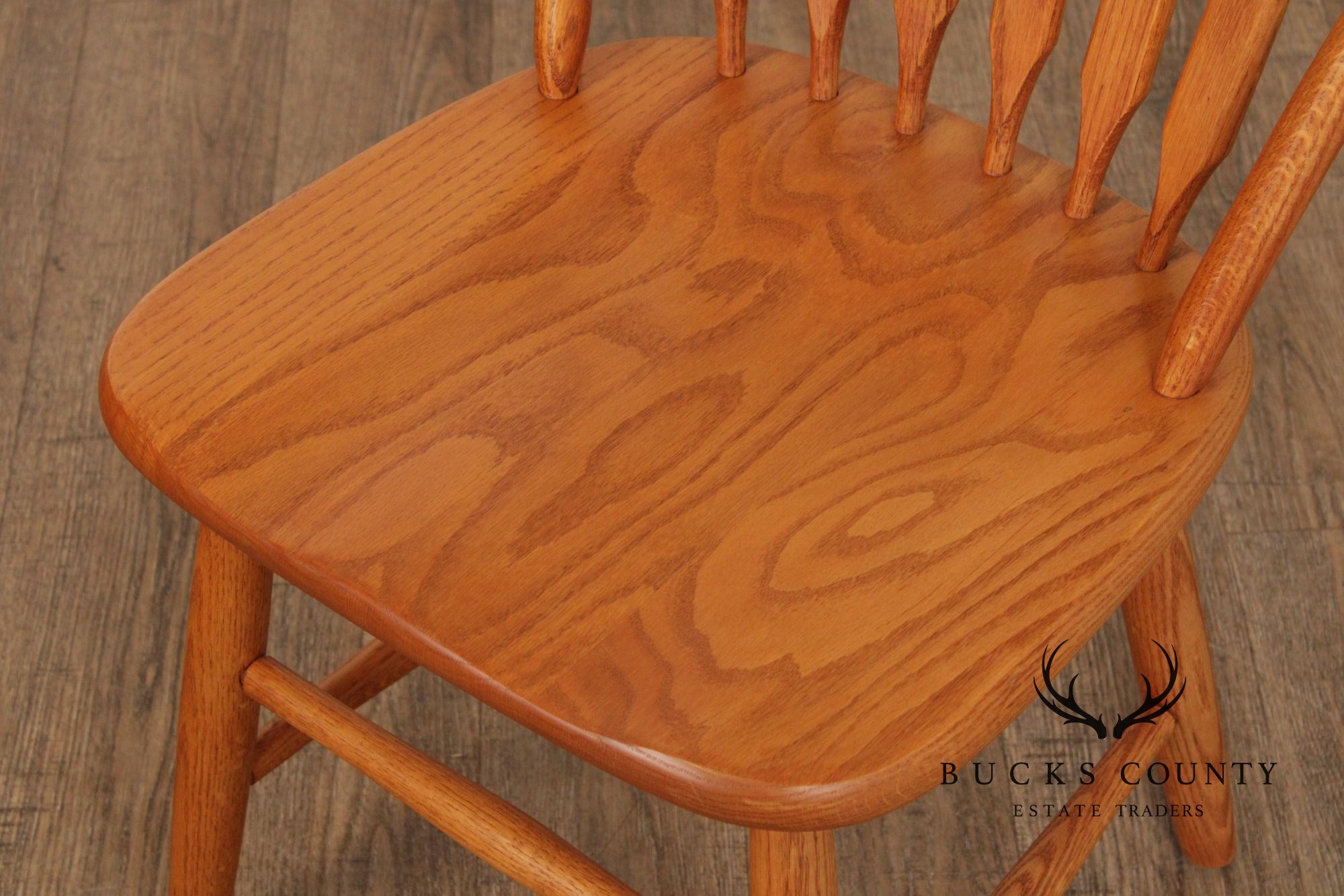 Traditional Set of Four Oak Windsor Dining Chairs