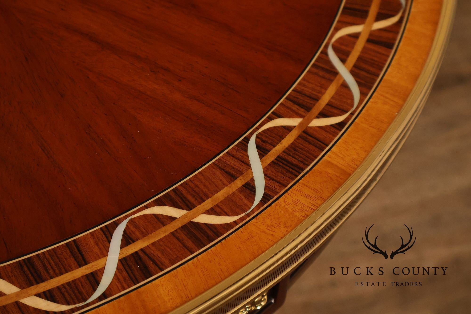 Theodore Alexander Pair of 'Paulette' Mahogany Side Tables