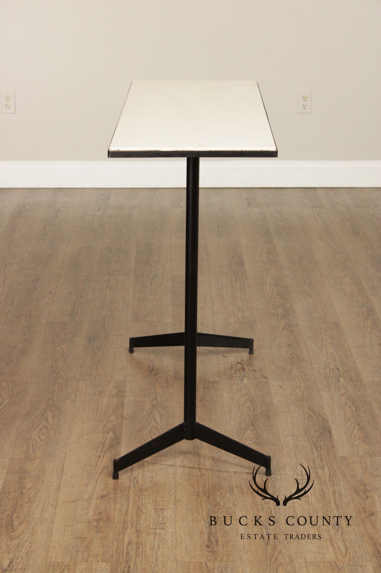 Mid Century Modern Industrial Marble Top Steel Console BarTable