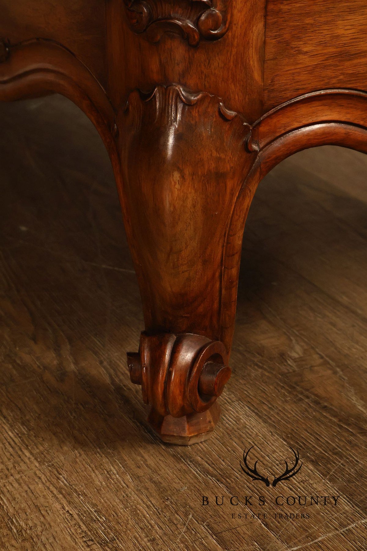 French Provincial Style Carved Fruitwood Three Door Sideboard