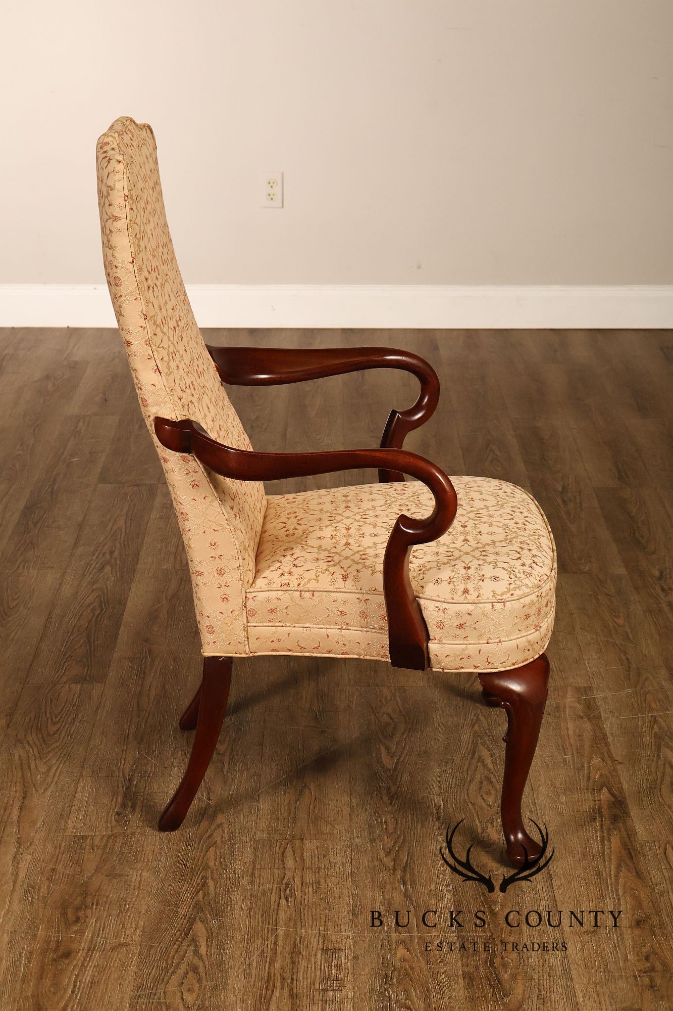 Hickory Chair Queen Anne Style Mahogany Armchair